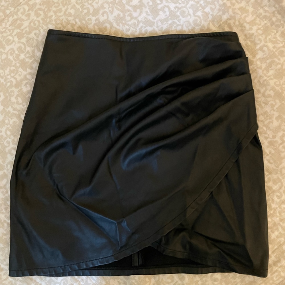 Black leather skirt